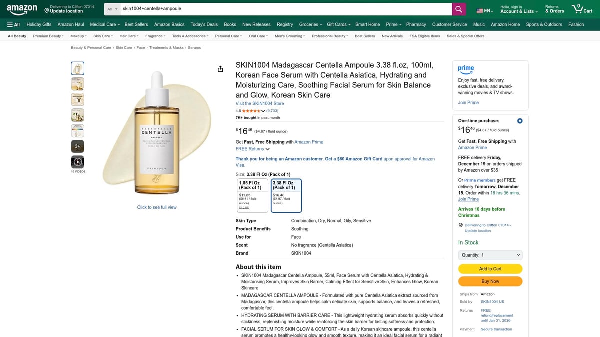 8 Viral Korean Skincare Products Taking Over in 2026 - SKIN1004 Madagascar Centella Ampoule