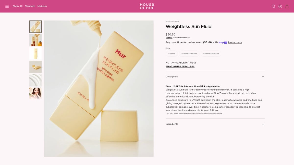 8 Viral Korean Skincare Products Taking Over in 2026 - House of Hur Weightless Sun Fluid