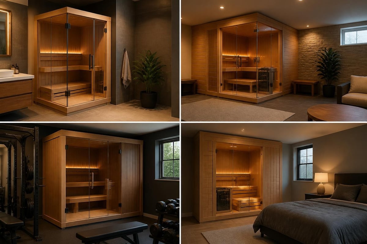Room layout options for home sauna placement