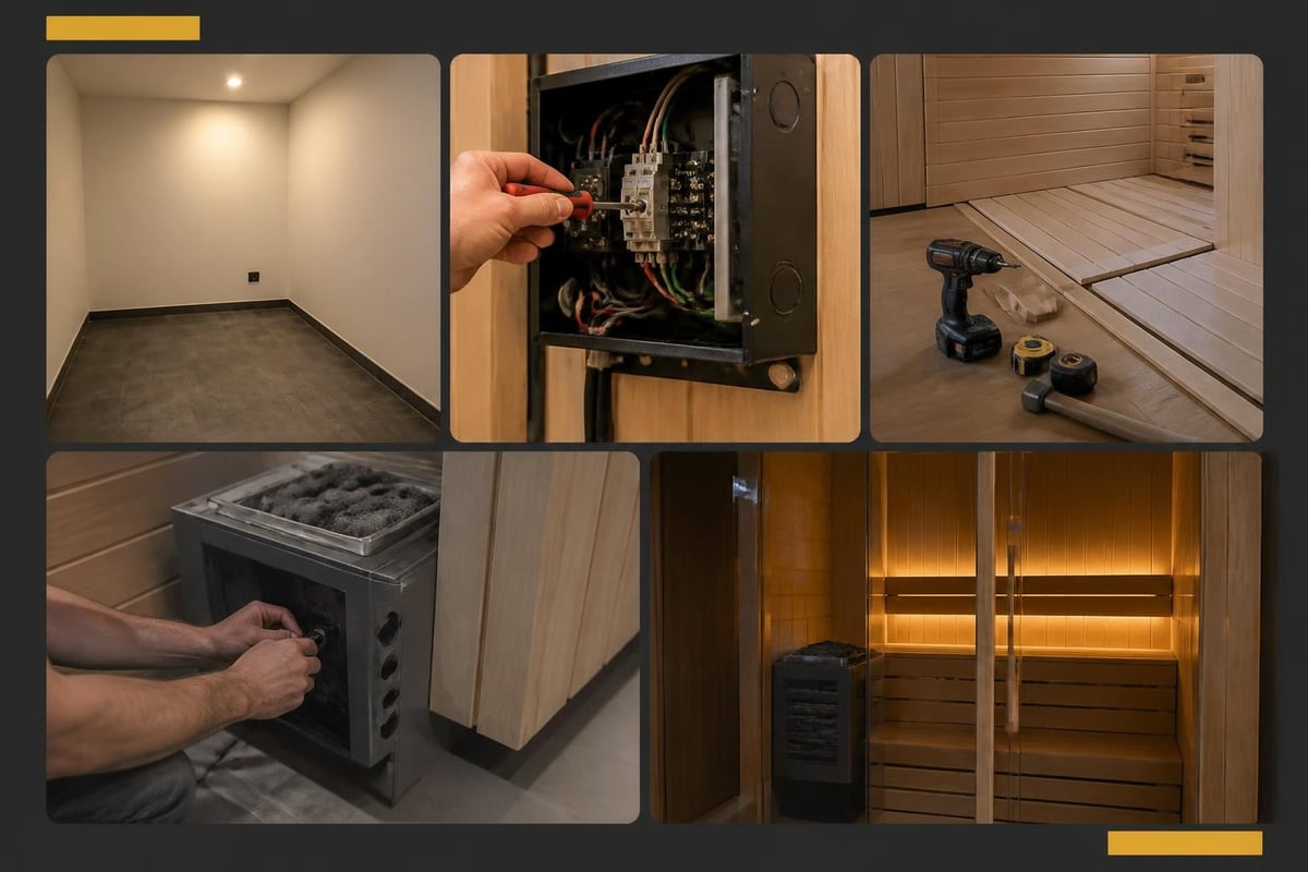 Step-by-step sauna installation process
