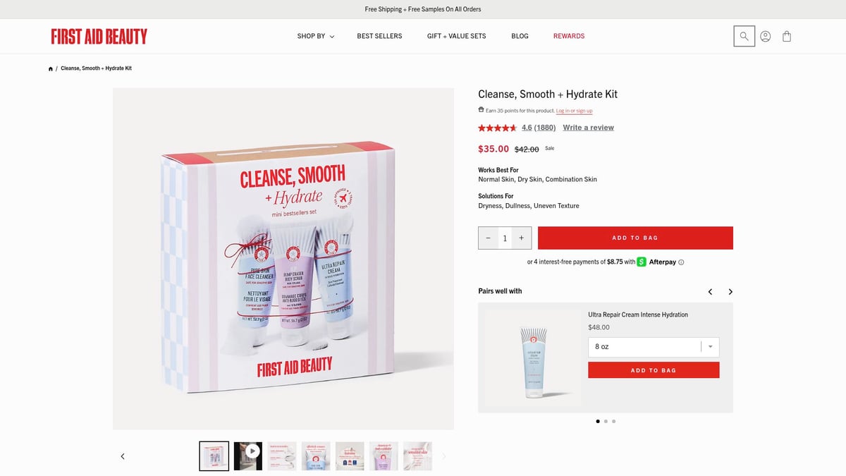 7 Must-Have Beauty Set Picks for 2026 - Cleanse, Smooth + Hydrate Kit – First Aid Beauty ($35)