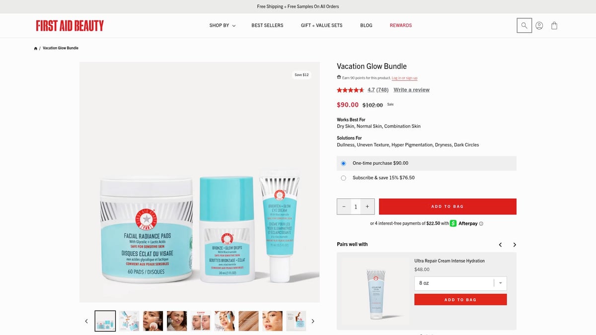 7 Must-Have Beauty Set Picks for 2026 - Vacation Glow Bundle – First Aid Beauty ($90)