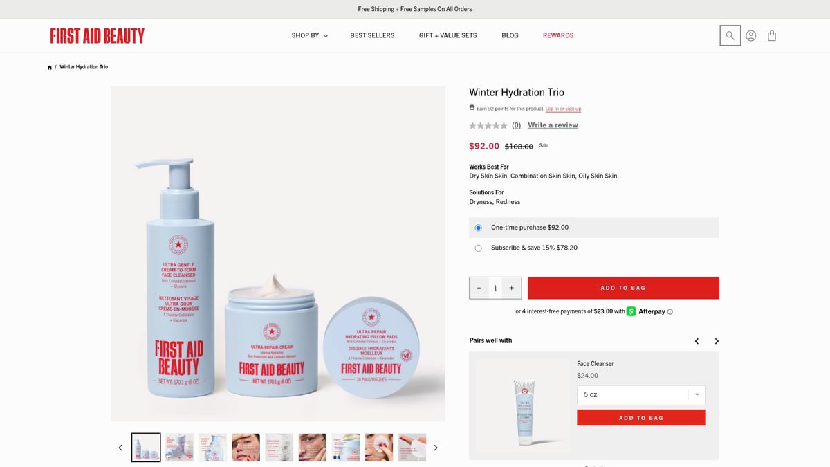 7 Must-Have Beauty Set Picks for 2026 - Winter Hydration Trio – First Aid Beauty ($92)