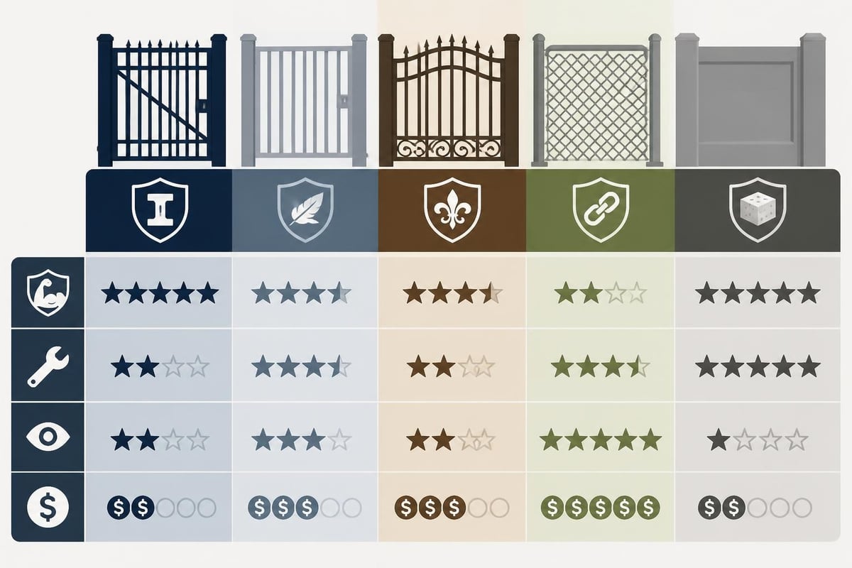 Security Door Gate And Fence: Complete Protection Guide 1 Material Comparison For Security Barriers