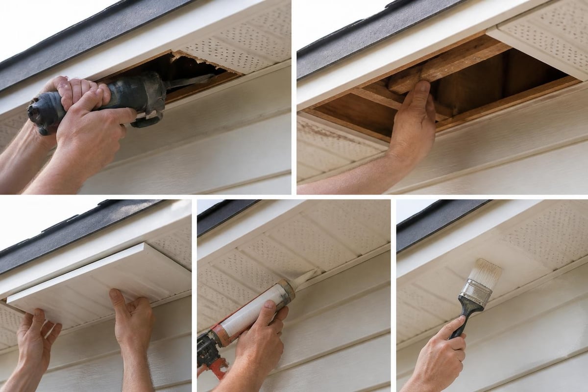 Soffit repair steps