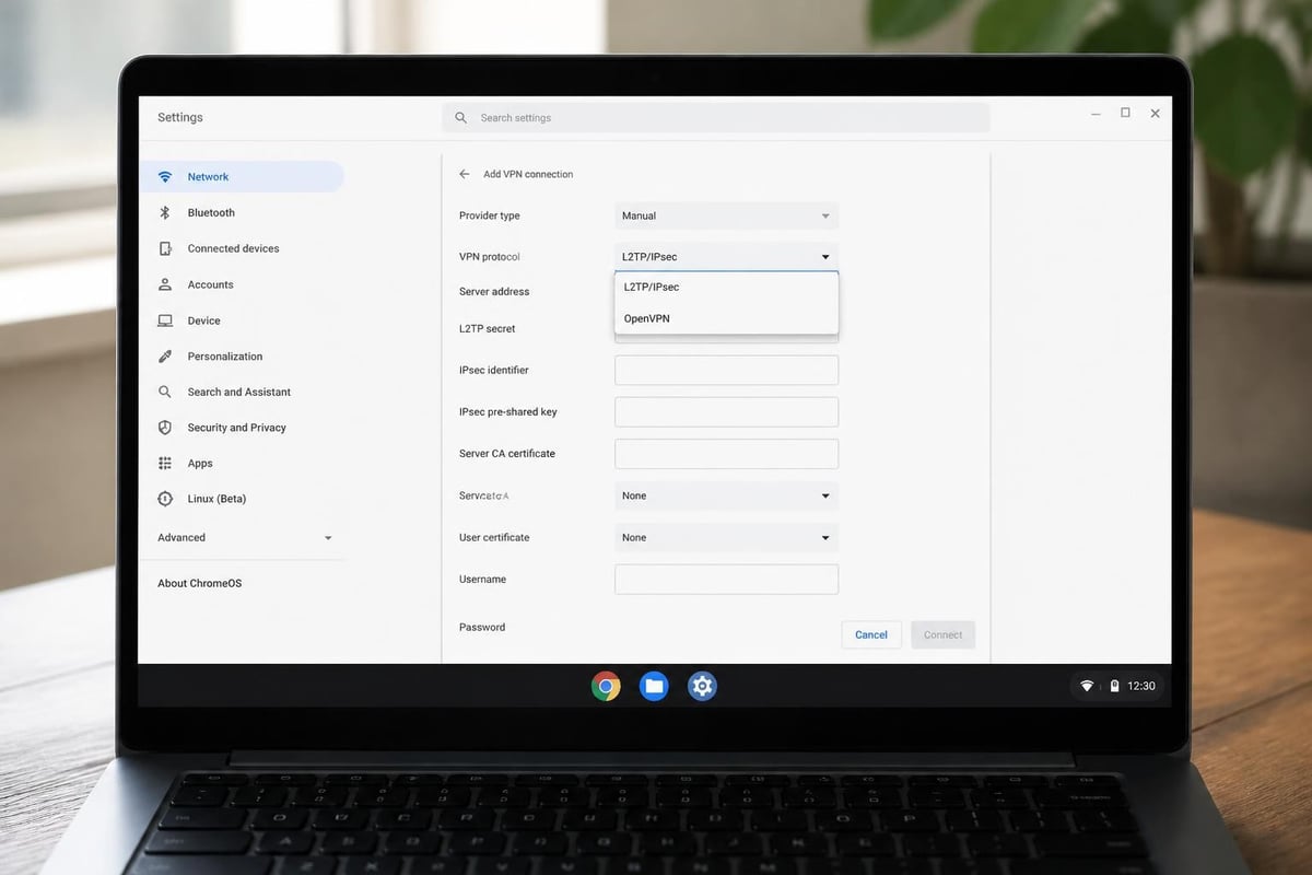 Native VPN configuration on ChromeOS