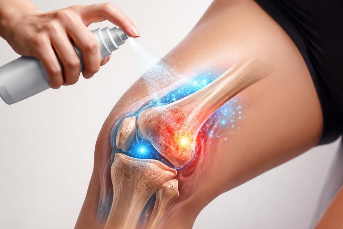 Magnesium spray application on knee
