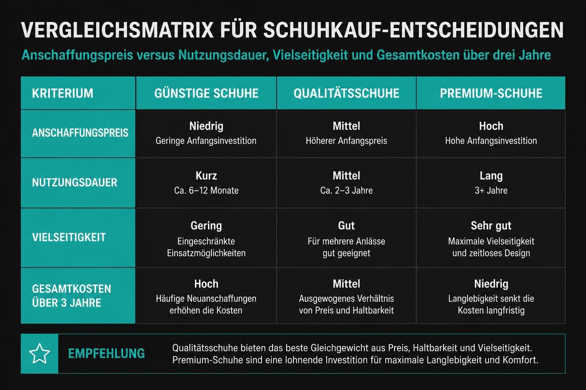 Schuhkauf Entscheidungskriterien