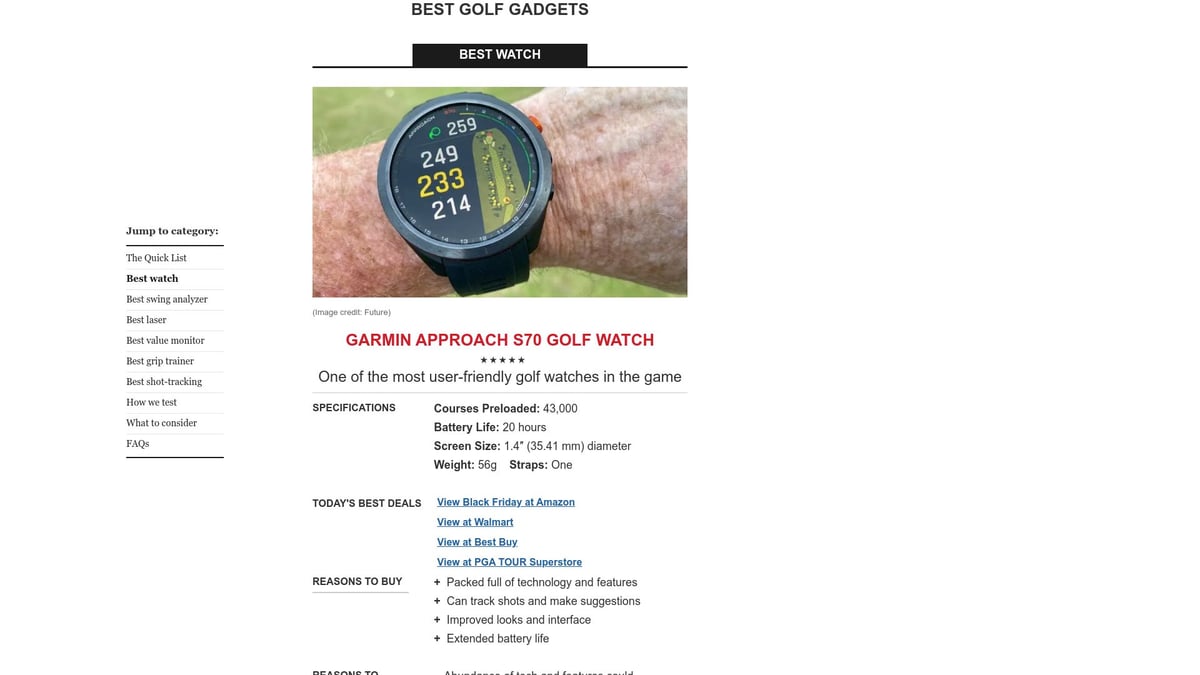 Top 7 Best Golf Gadget Picks for 2025 to Elevate Your Game - Garmin Approach S70 GPS Golf Watch