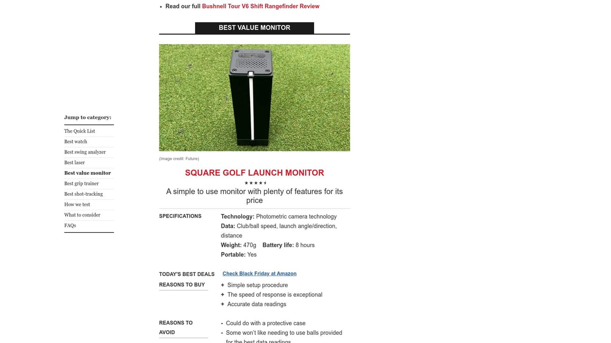 Top 7 Best Golf Gadget Picks for 2025 to Elevate Your Game - Square Golf Launch Monitor