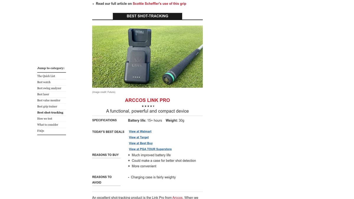 Top 7 Best Golf Gadget Picks for 2025 to Elevate Your Game - Arccos Link Pro Shot Tracking System
