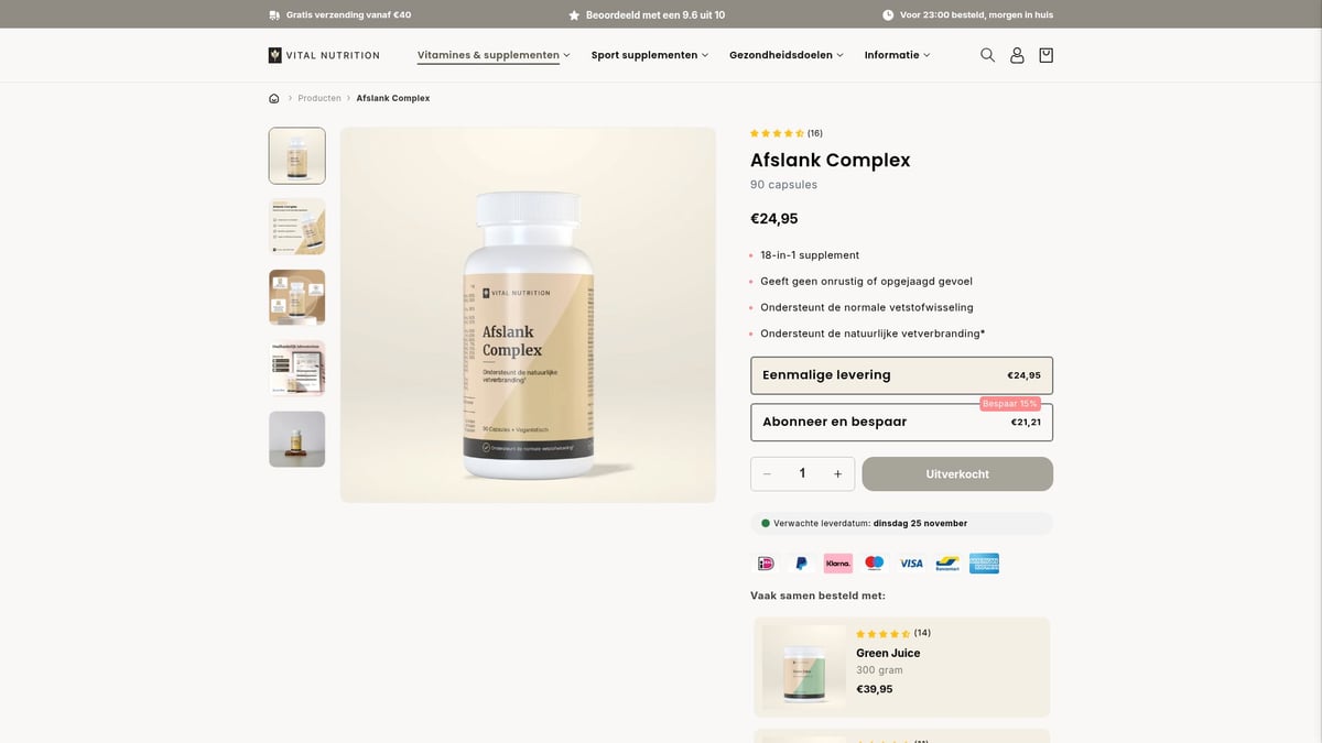 7 Beste Afslank Pillen Voor Snel Resultaat In 2025 - Afslank Complex – Vital Nutrition