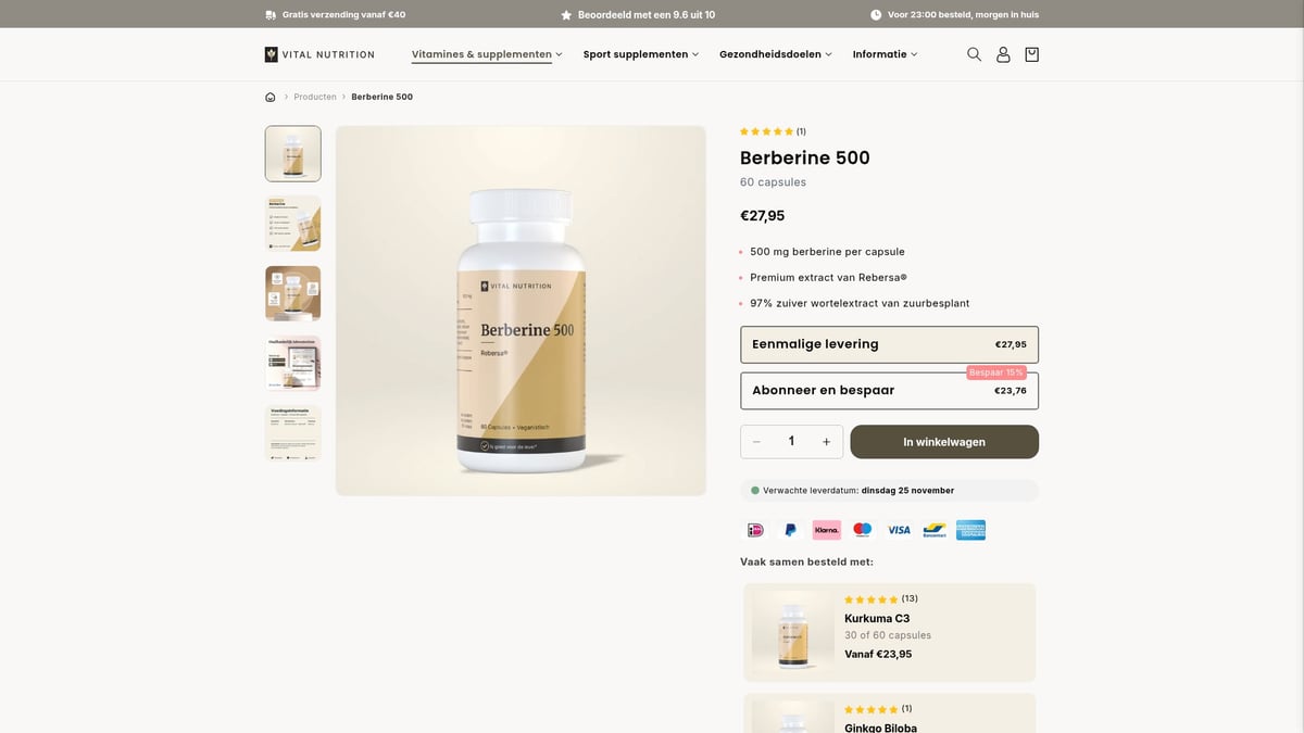 7 Beste Afslank Pillen Voor Snel Resultaat In 2025 - Berberine 500 – Vital Nutrition