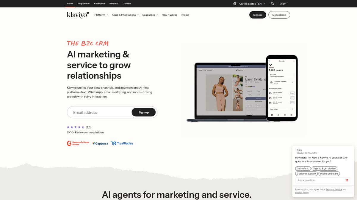 10 Inspiring SaaS Home Page Designs to Boost Conversions 2026 - Klaviyo