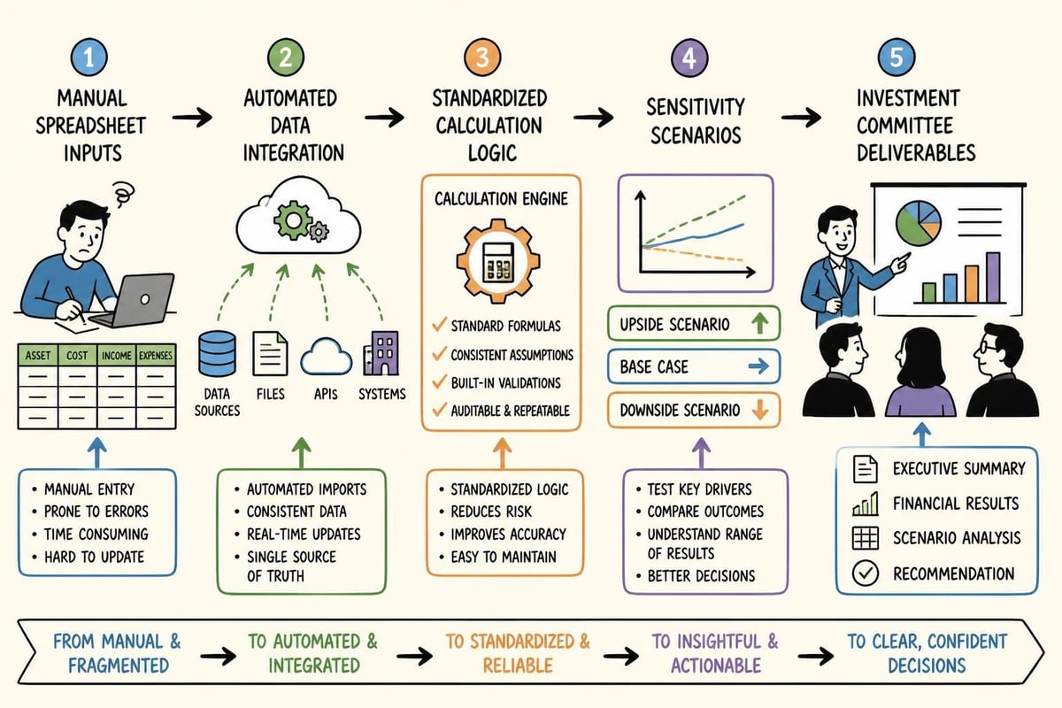Financial modeling workflow stages