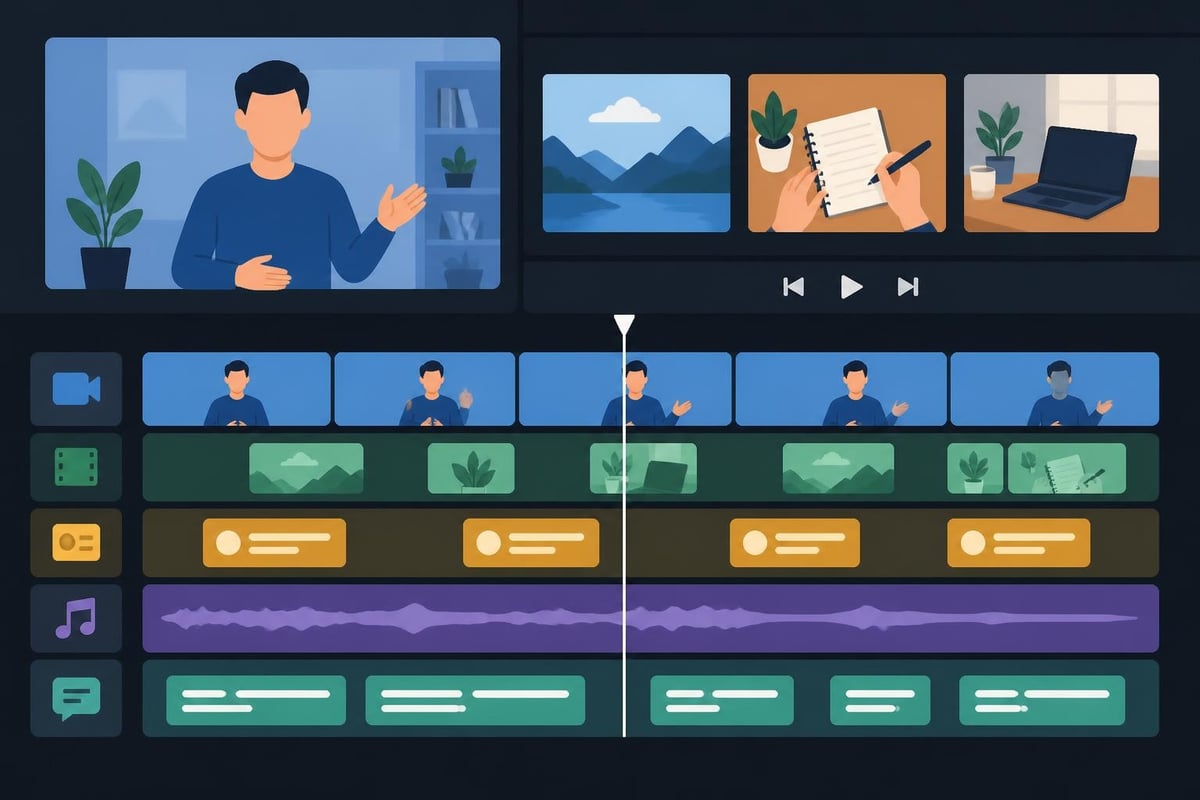 Educational content editing timeline