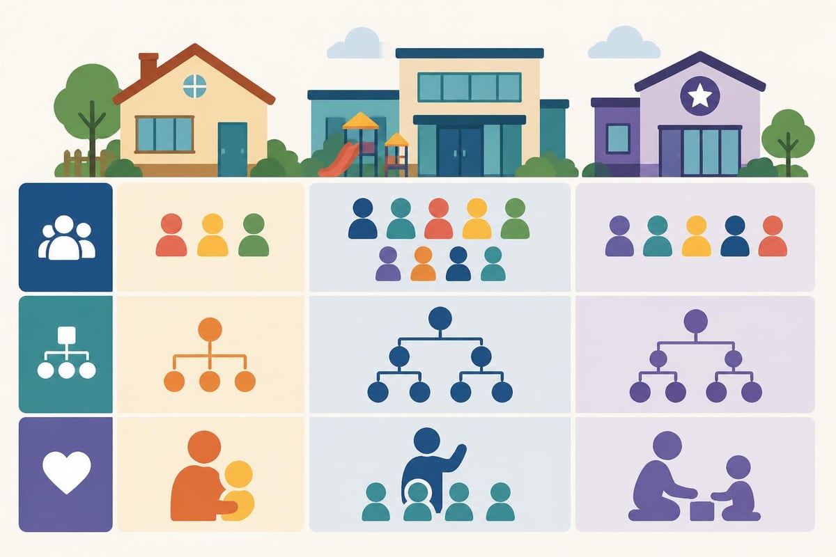 Different daycare types comparison