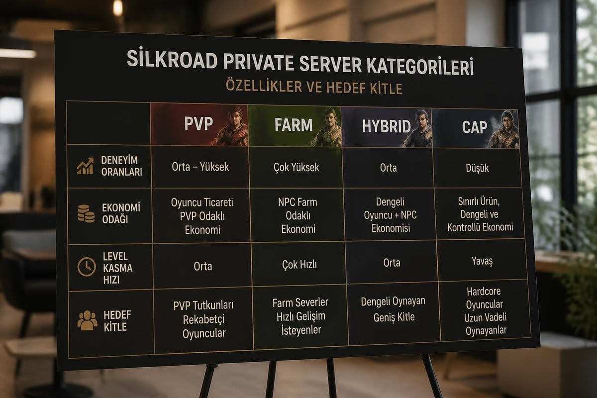 Silkroad private server types comparison