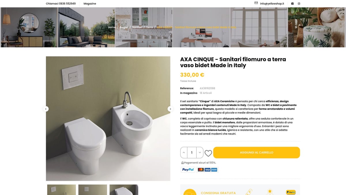 Guida Completa Sanitari Axa Cinque: Scelta e Consigli 2026 - Sanitari Axa Cinque a terra filomuro: acquista online su Yellowshop