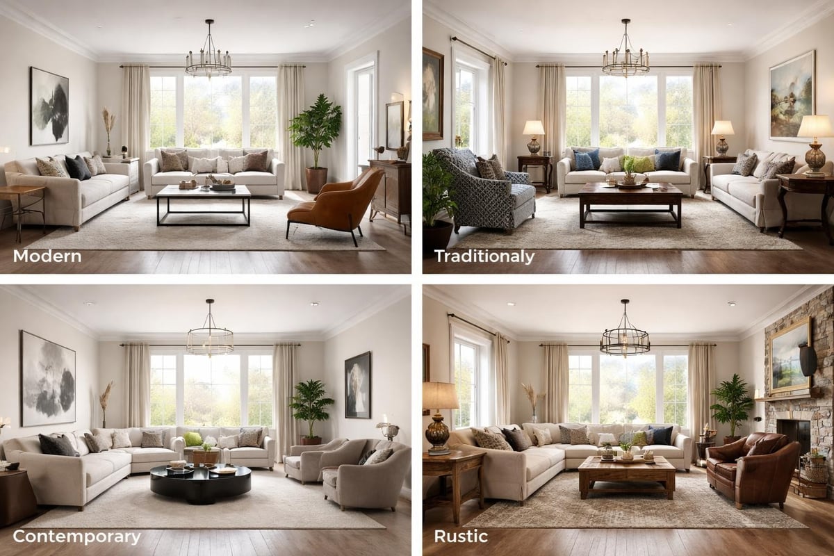Virtual staging style comparison