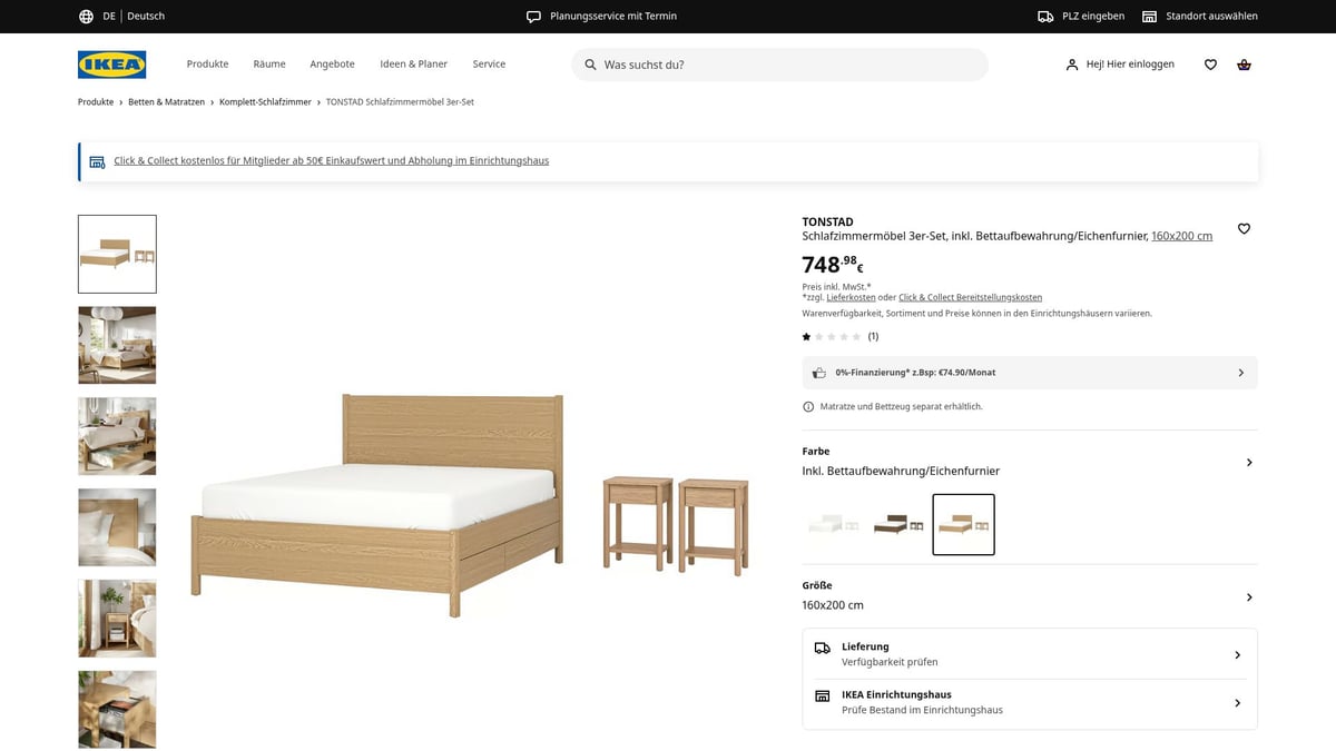 7 Stilvolle Schlafzimmer Komplett Ikea Ideen für 2026 - 7. TONSTAD Schlafzimmermöbel 3er-Set – Warme Holzoptik für moderne Räume