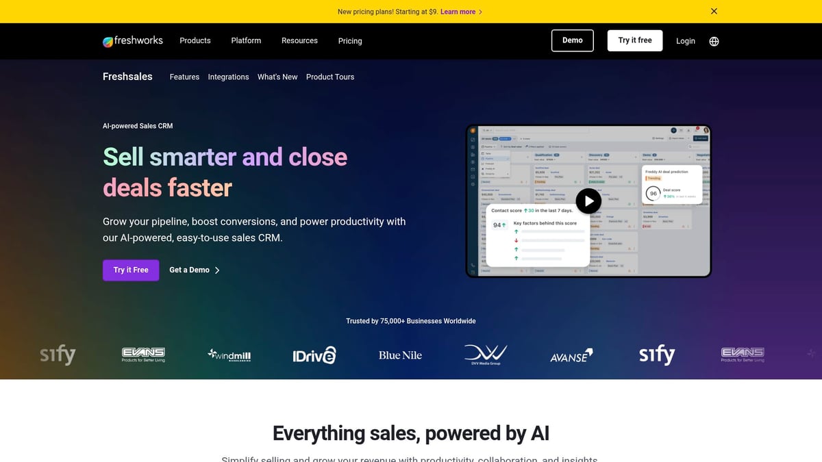 6 Best AI CRM Tools Transforming Business in 2026 - Freshsales (Freshworks CRM) with Freddy AI