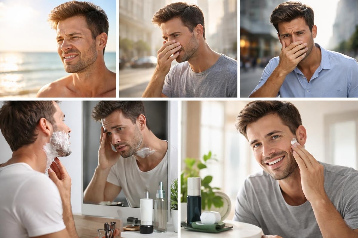 Environmental skin stressors for men