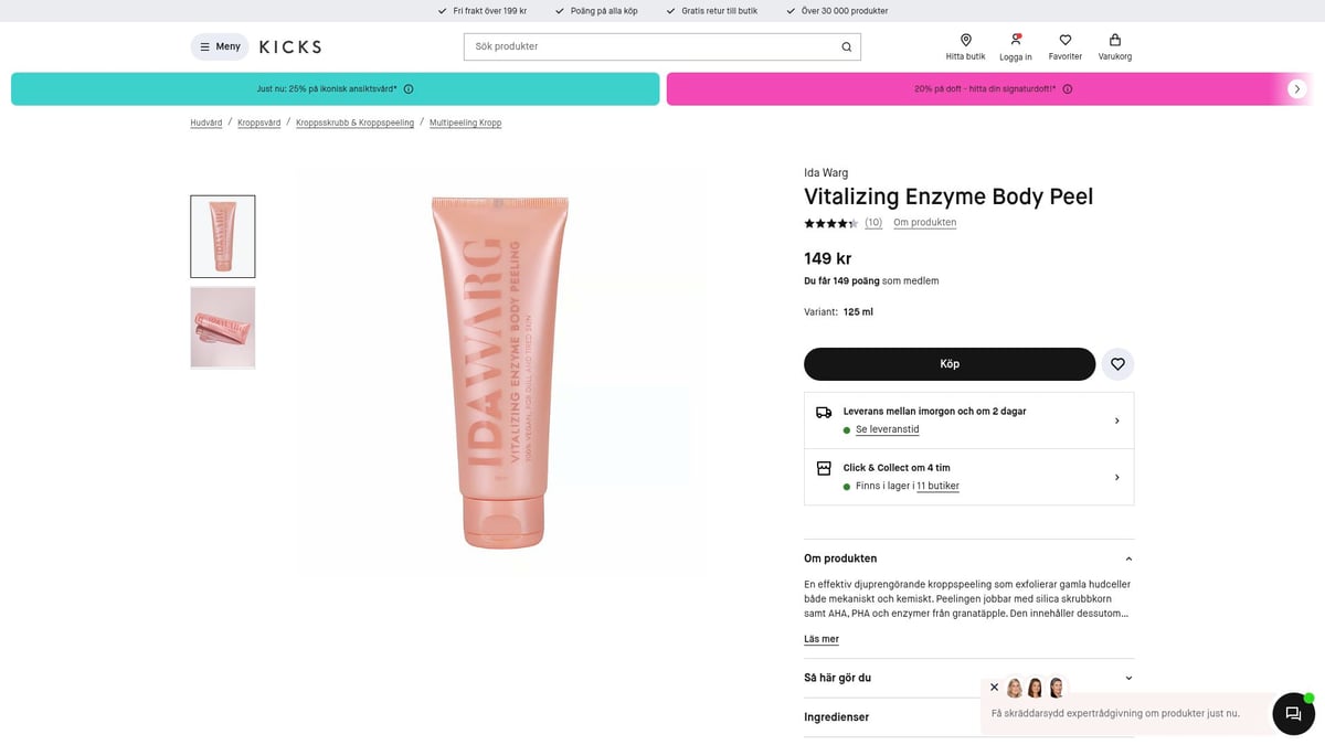 8 Amazing Body Scrub Favorites For Fresh Skin 2025 - Ida Warg Vitalizing Enzyme Body Peel