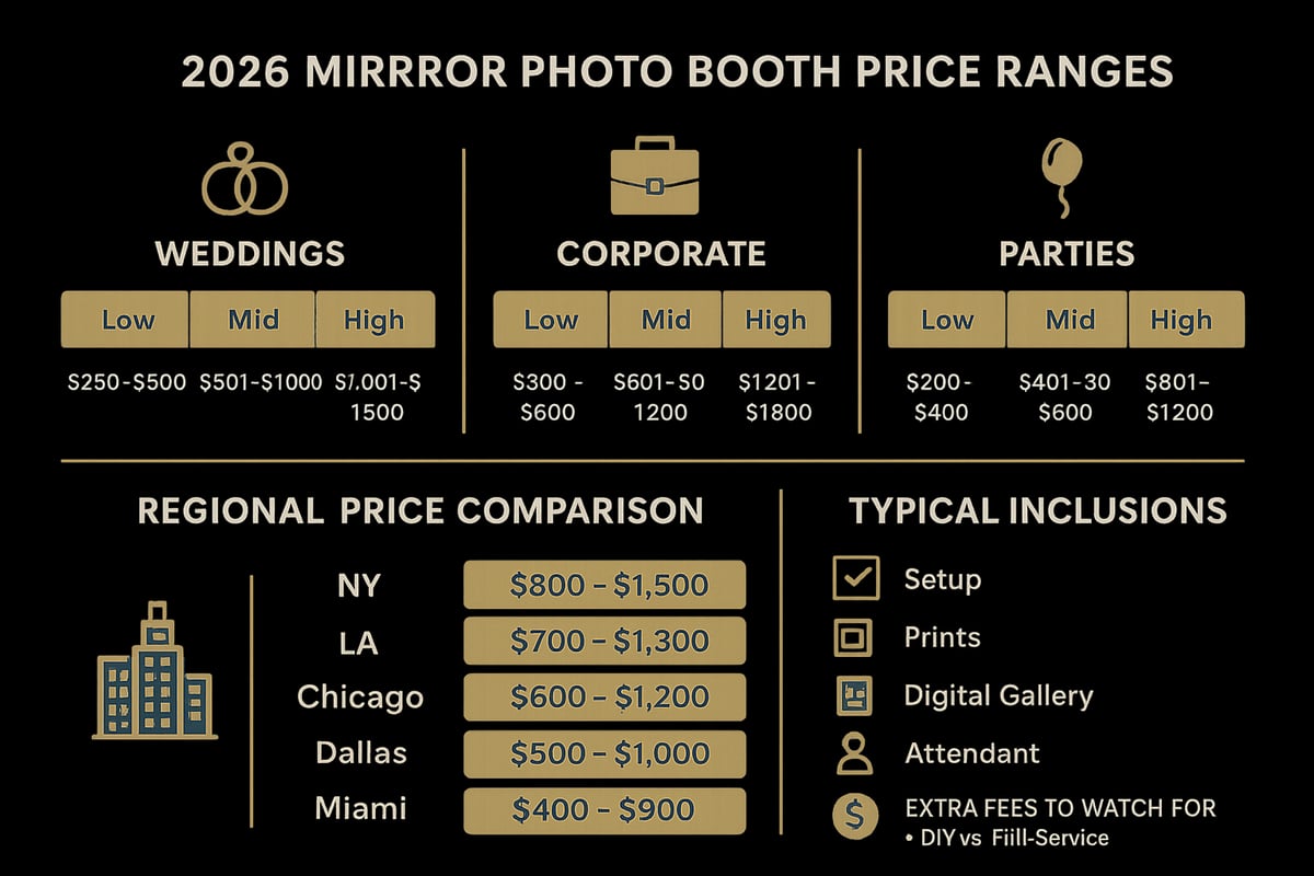 Typical Price Ranges for Mirror Photo Booth Rentals in 2026