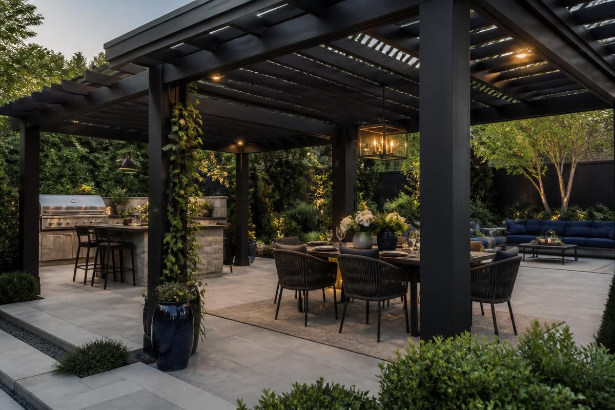 Pergola spatial definition in gardens