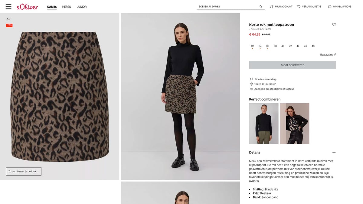 10 Trendy Rokken Dames Voor Elke Gelegenheid In 2025 - Korte rok met leopatroon – s.Oliver (€64,99)