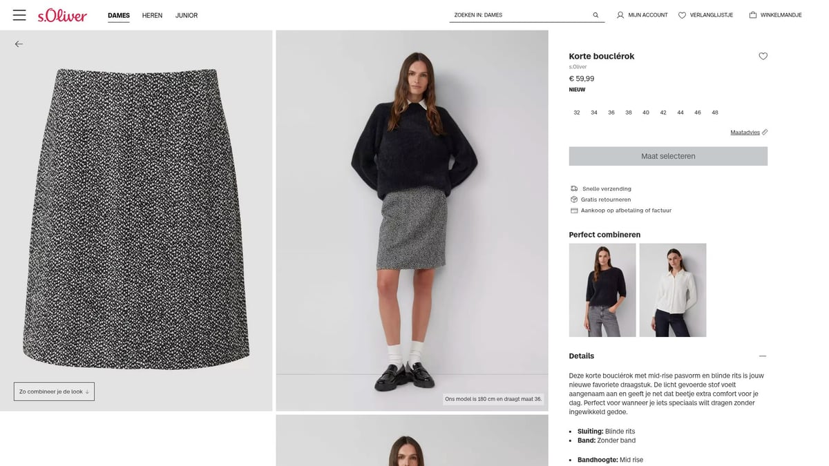 10 Trendy Rokken Dames Voor Elke Gelegenheid In 2025 - Korte bouclérok – s.Oliver (€59,99)