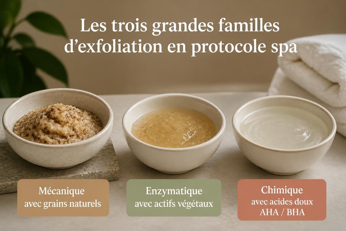 Types d'exfoliants corps professionnels