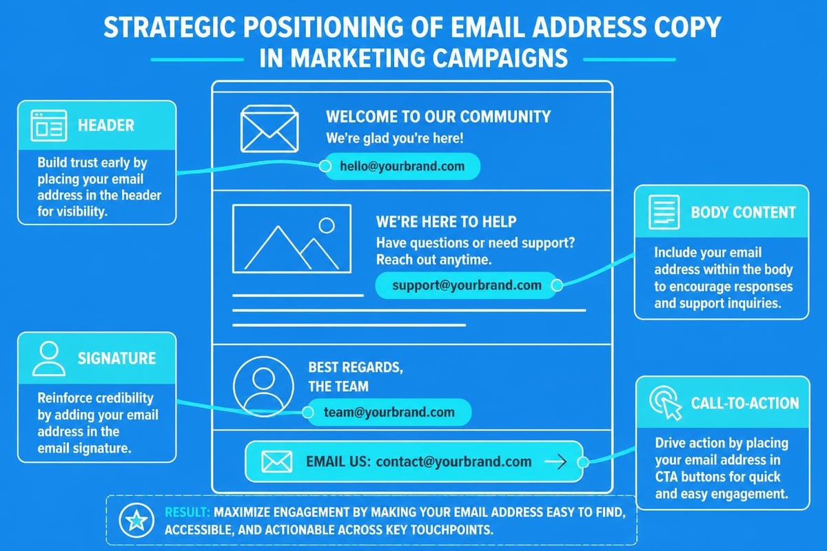 Email address placement strategy