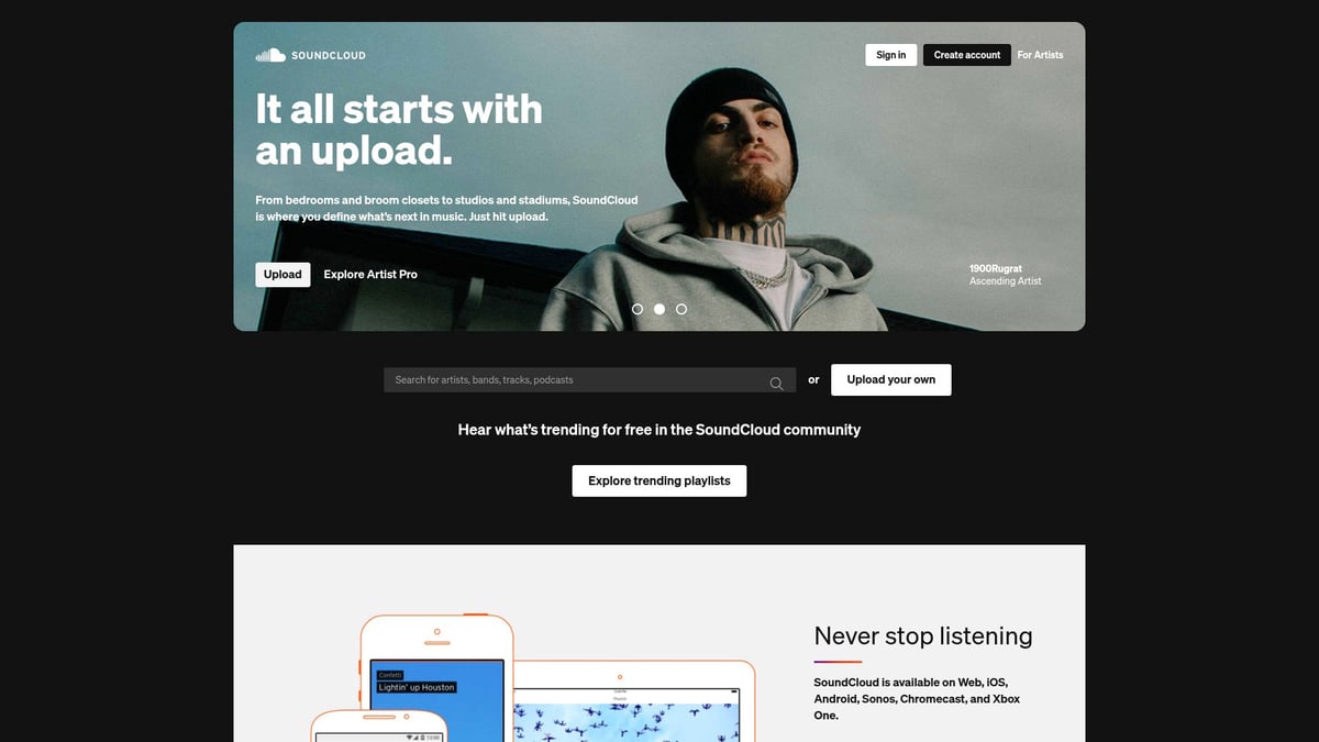 9 Inspiring SaaS Product Website Examples to Boost Conversions 2026 - SoundCloud