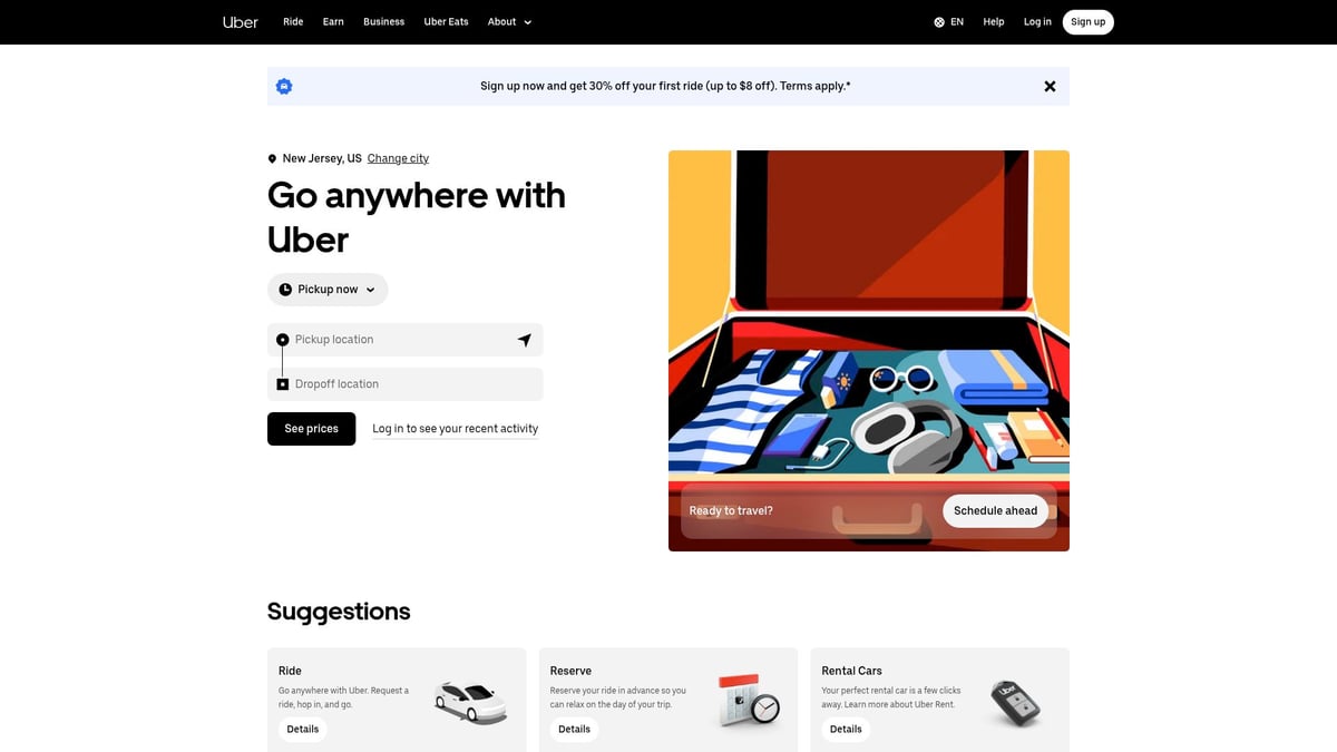 9 Inspiring SaaS Product Website Examples to Boost Conversions 2026 - Uber