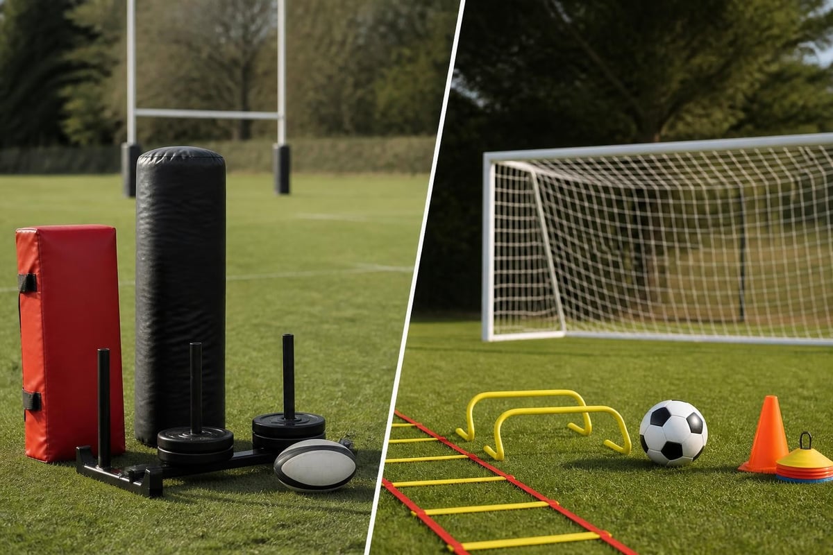 Rugby versus soccer training equipment needs
