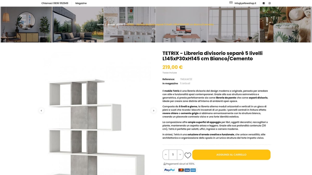 7 Idee Brillanti di Libreria Design Moderno per il 2026 - Libreria Divisorio “Tetrix” – Soluzione Multifunzionale per Open Space