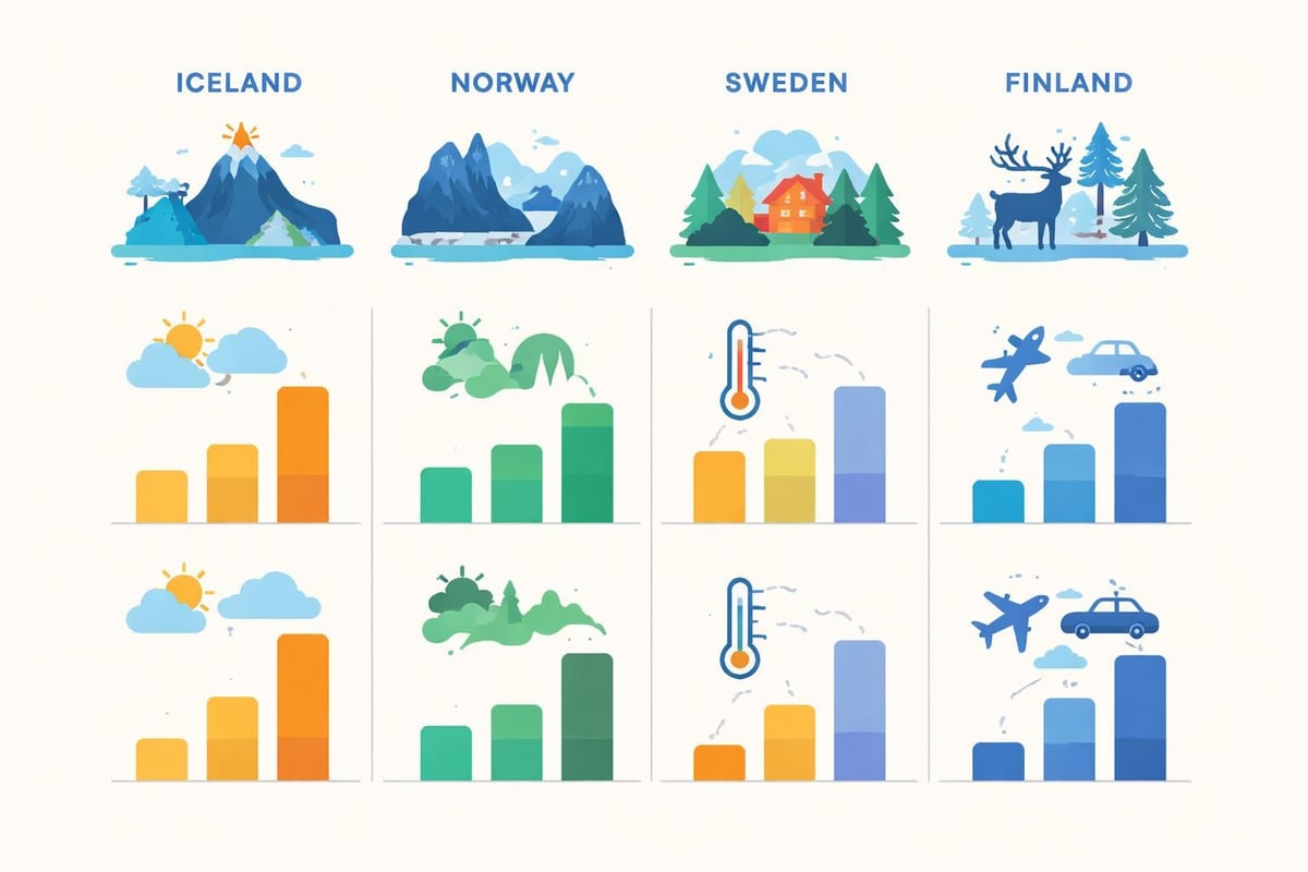 Comparing Nordic aurora destinations
