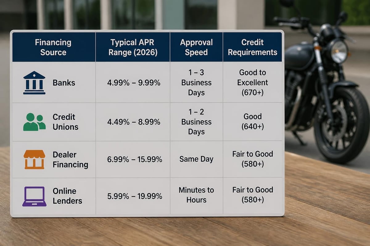 Motorcycle loan options comparison