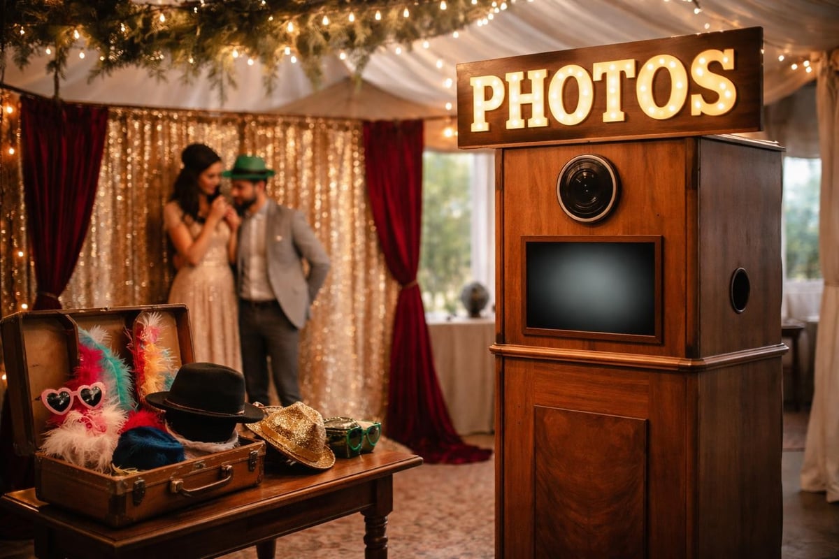 Vintage photo booth design elements