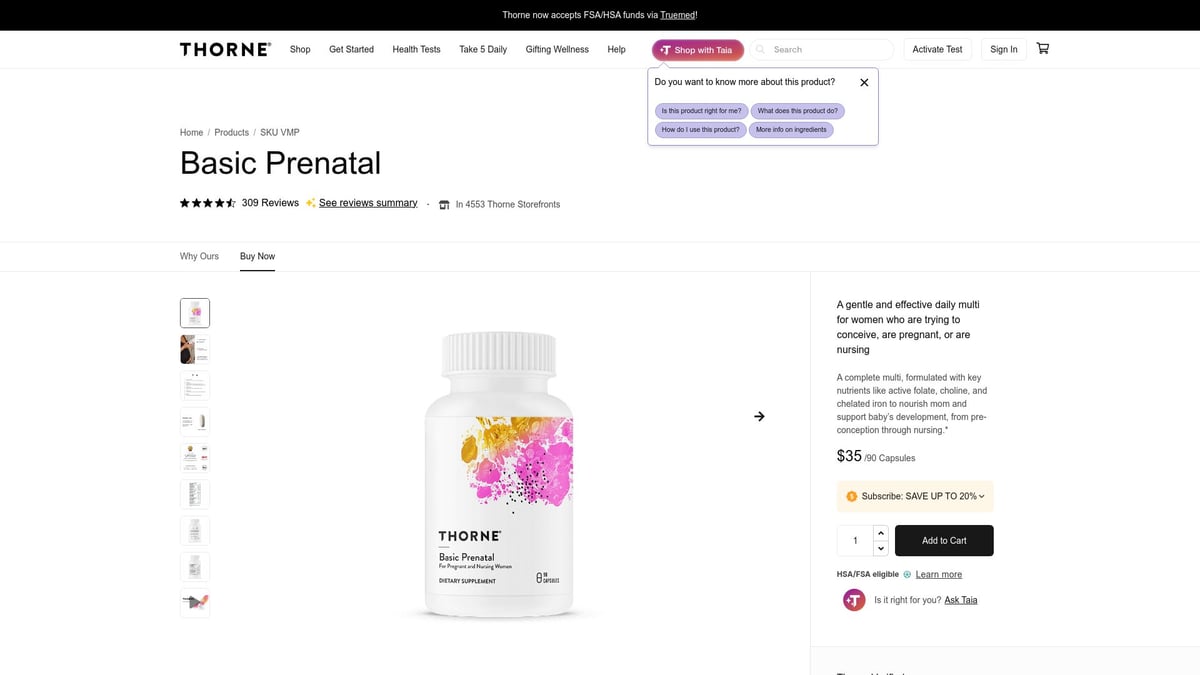 9 Top Prenatal Vitamins for 2026: Expert Picks & Reviews - Thorne Basic Prenatal