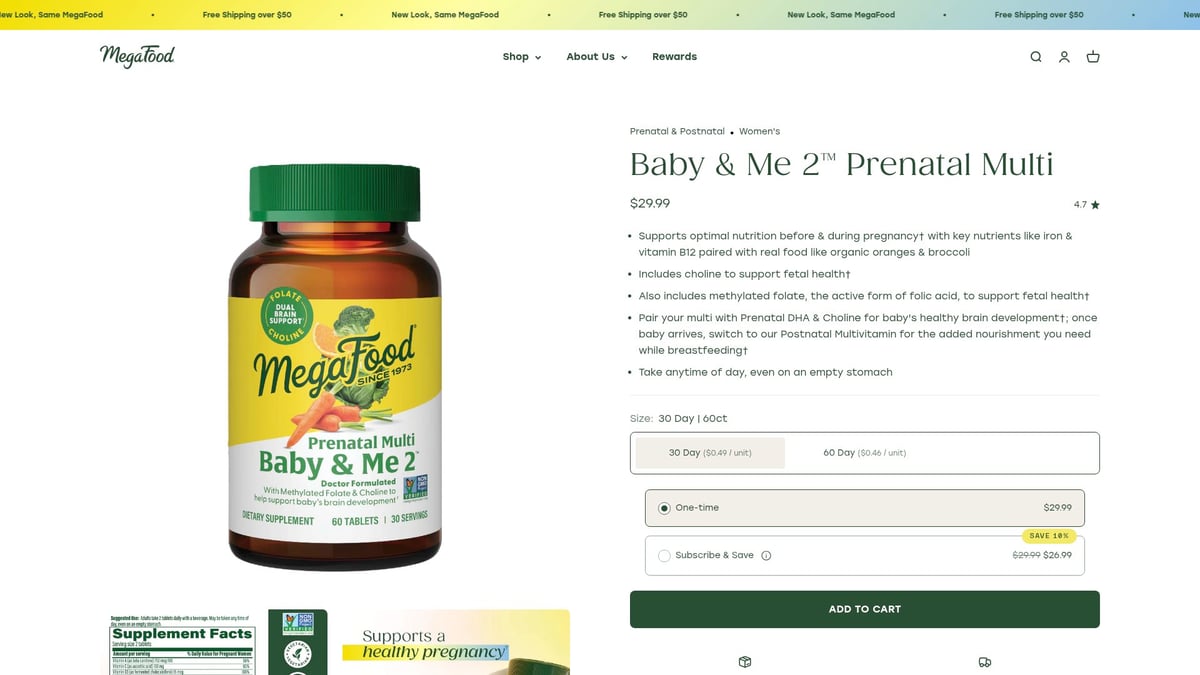 9 Top Prenatal Vitamins for 2026: Expert Picks & Reviews - MegaFood Baby & Me 2 Prenatal Multi