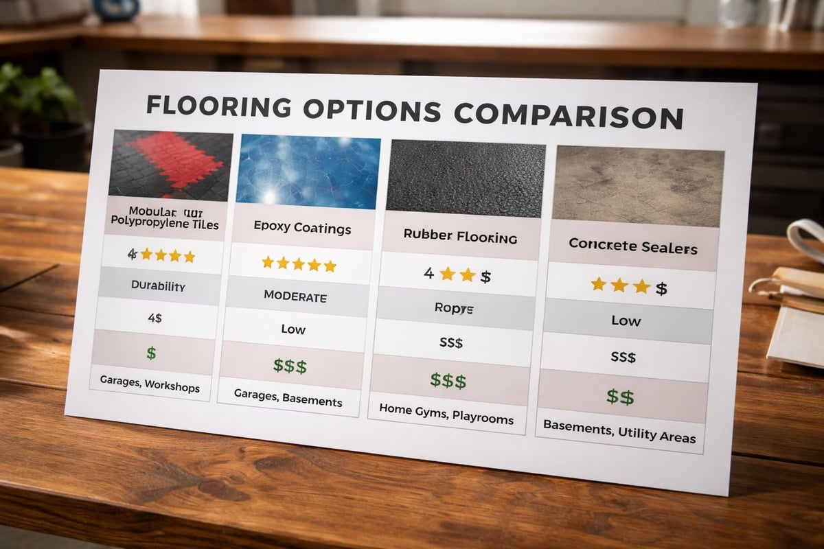 Garage flooring materials comparison