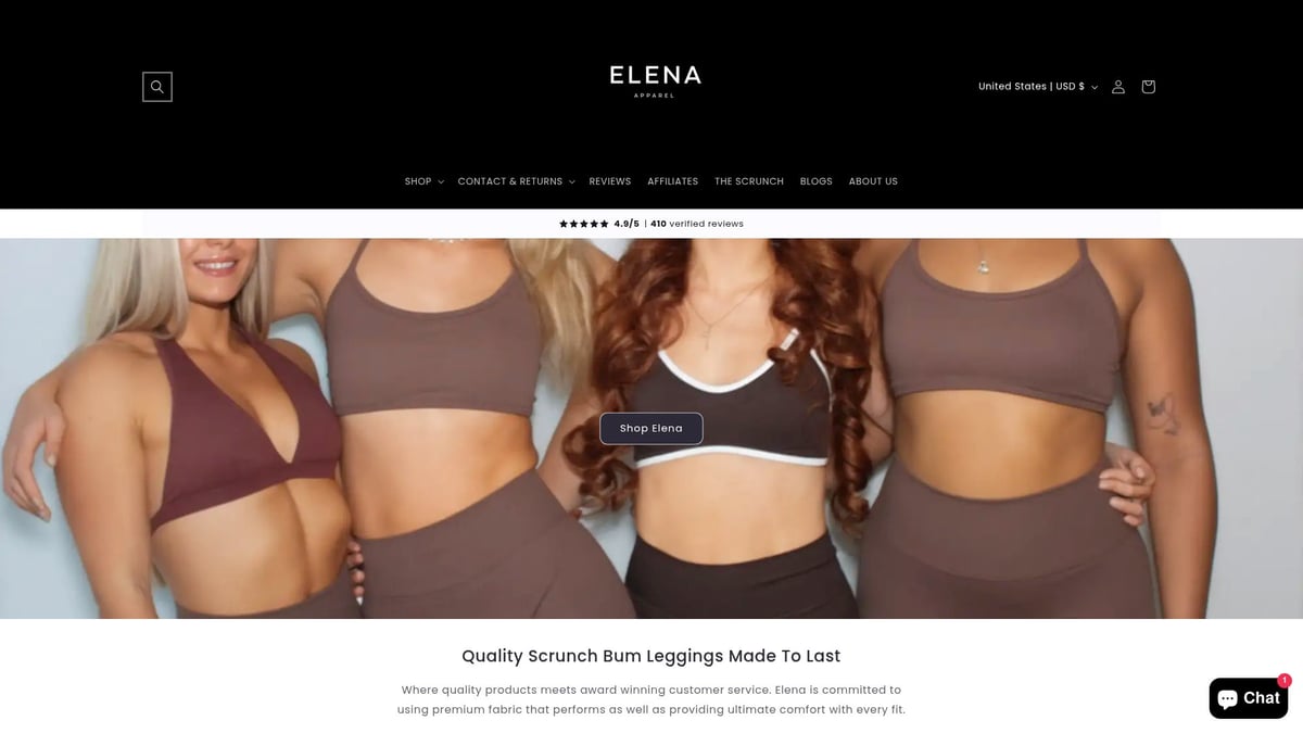 9 Stunning Beautiful Sportswear Picks to Elevate Your Style 2025 - Elena Apparel Scrunch Bum Leggings