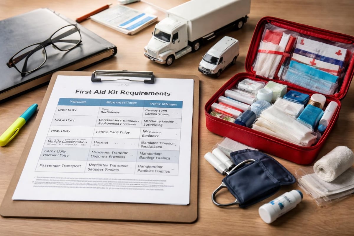 Commercial vehicle first aid compliance