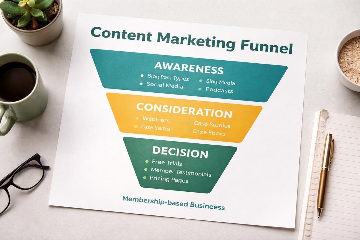 Content funnel visualization