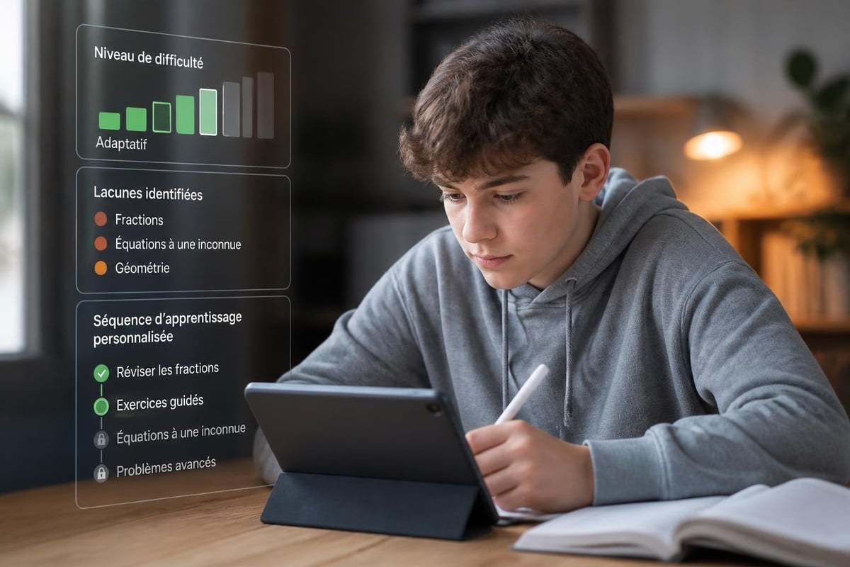 Adaptive learning paths in homework apps
