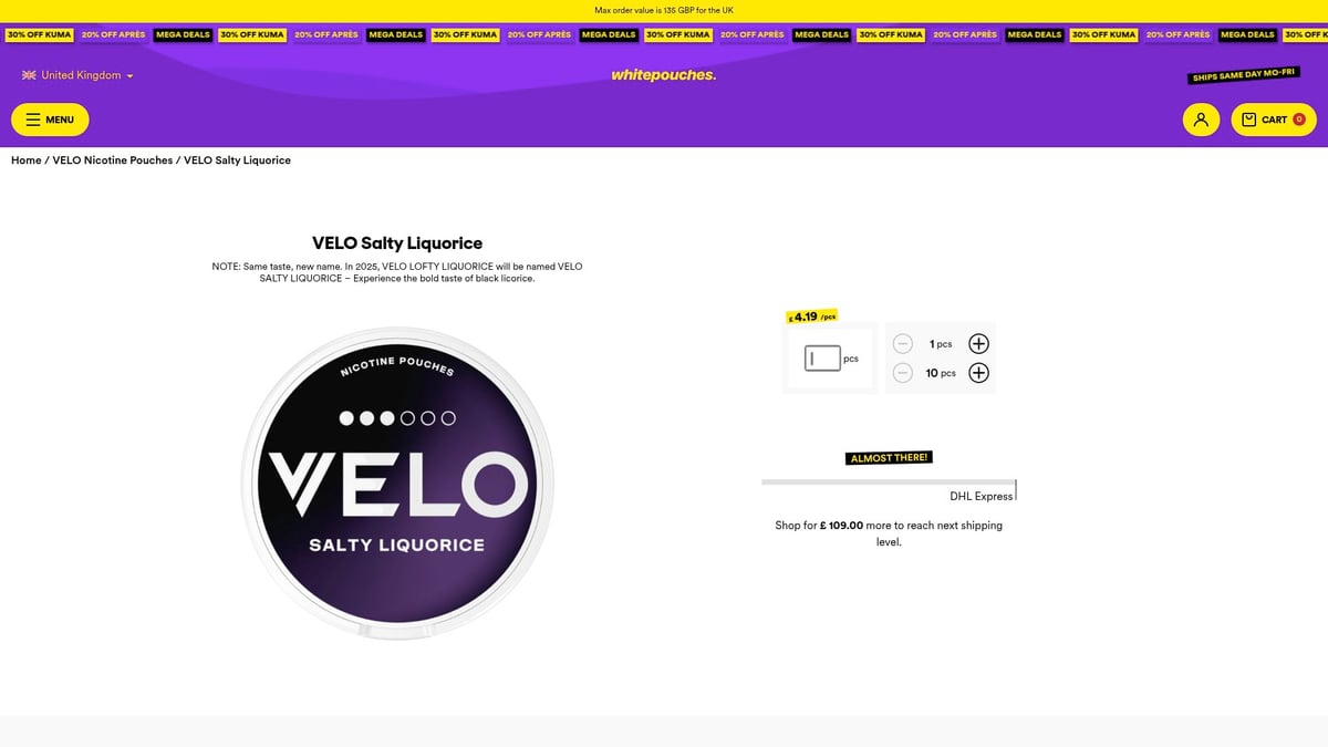Top 7 Velo Flavor Picks to Try in 2025 - VELO Salty Liquorice