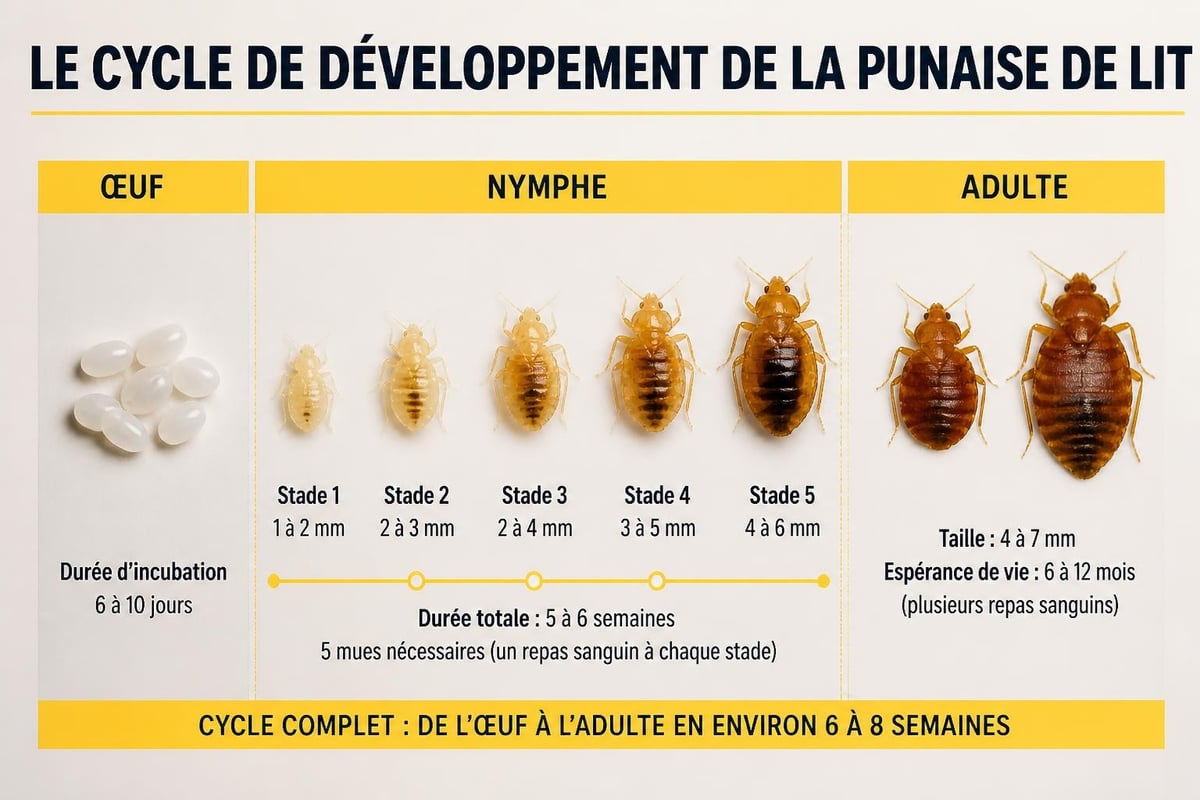Cycle d'infestation des punaises de lit